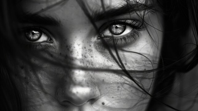 black and white portraits with high contrast generative ai