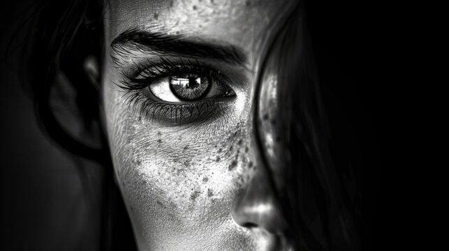 black and white portraits with high contrast generative ai