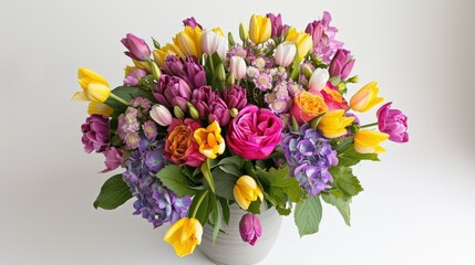 Celebrate Mother s Day with a stunning and vibrant bouquet of colorful flowers for your mom