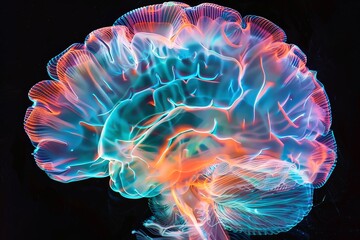 A kirlian aura photo of a human brain.