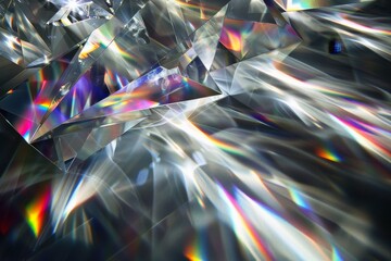 A background of shattering glass with prismatic light refraction.