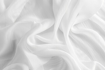 Obraz premium Elegant Whirls: A White Fabric Adorned with Graceful Lines and Swirling Patterns.