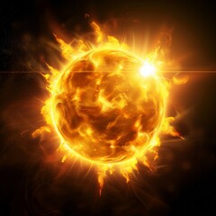 Fototapeta premium Solar Power in Focus: Radiant Solar Flare Illuminating the Solar Expanse