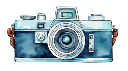 Watercolor Camera Clipart 2d flat cartoon vactor il - obrazy, fototapety, plakaty