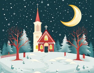 Obraz na płótnie Canvas Church Christmas