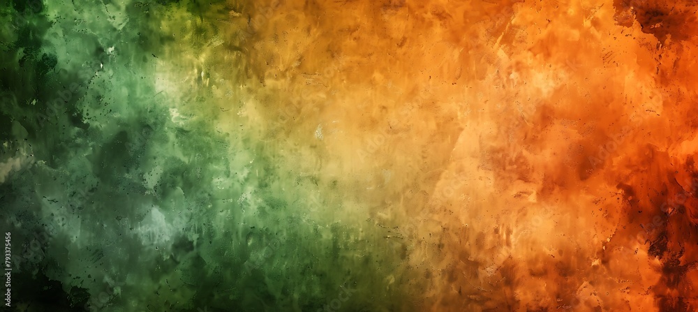 Poster soft gradient of subtle green and orange tones: a gentle blend of earthy hues creating a tranquil an