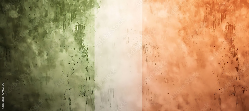 Poster subtle green and orange soft gradient: a harmonious blend of nature's hues creating tranquil tones i