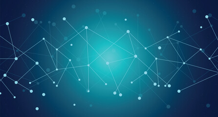 Abstract background. Connecting dots and lines. Big data visualization. Digital network connection. Technology background