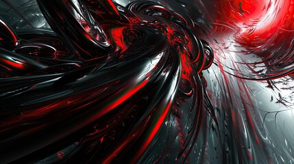 abstraction in dark techno with red style