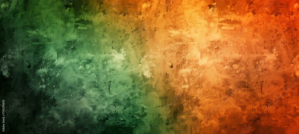 Poster subtle green and orange soft gradient: a harmonious blend of nature's hues creating tranquil tones i