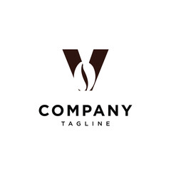 Letter V Coffee bean logo icon vector template.eps
