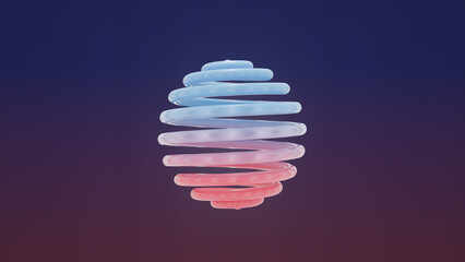 a spiral shaped object with a blue background