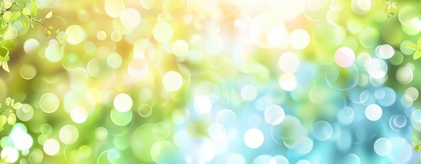 Obraz premium Soft Pastel Bokeh Background with Sun and Sky for Design Templates