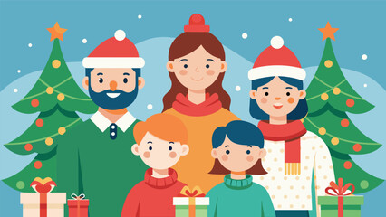 Obraz premium A festive holidaythemed stationery design with personalized illustrations of your family ideal for sending out holiday greeting cards..