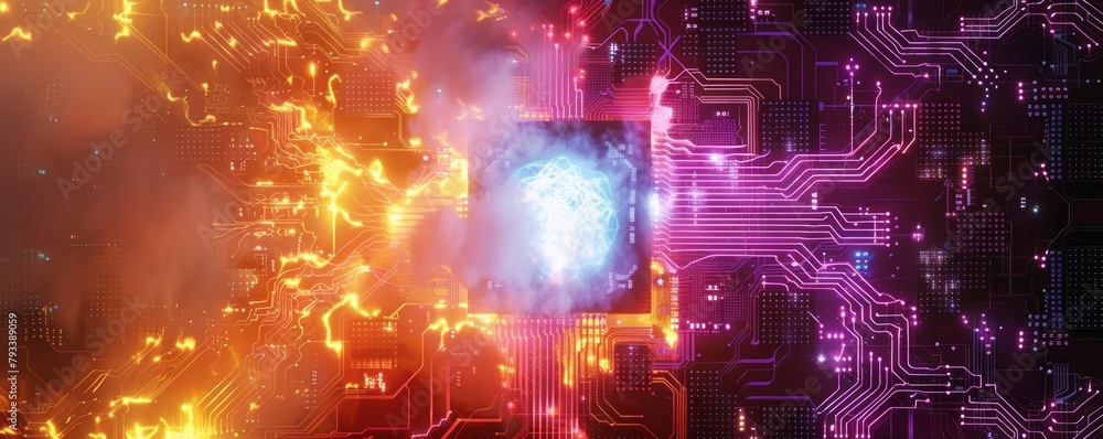 Poster digital brain concept - ai and neural networks