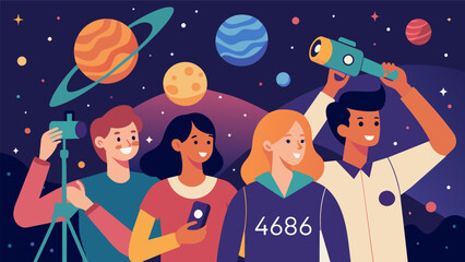 The meeting ends with a group photo capturing the excitement and camaraderie of the new astronomy club members.