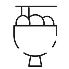 Bowl Chineese Asian Line Icon