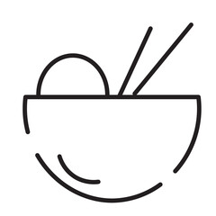 Bowl Chineese Asian Line Icon