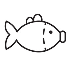 Sea Water Fish Line Icon