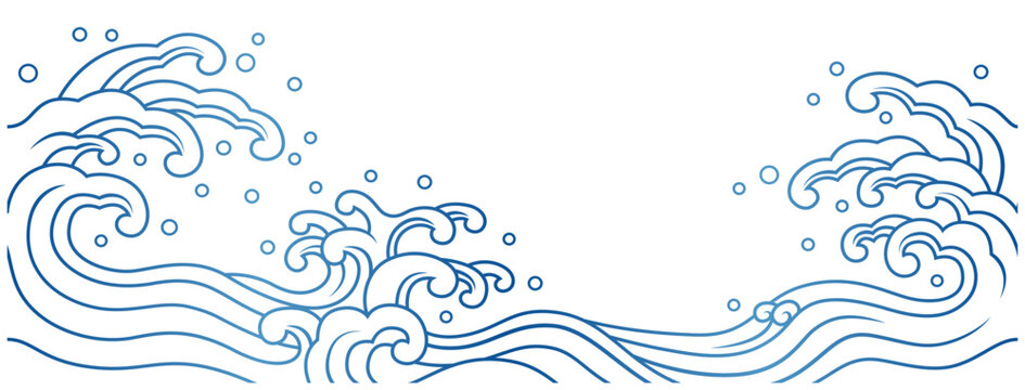 和風の波のベクターシームレス背景