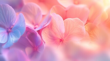 Soft blurred pastel colored flower petals for a background