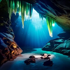 A mesmerizing photograph revealing a hidden, beautiful universe existing within the depths of the Earth
