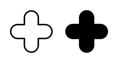 Fototapeta premium Plus Icon vector isolated on white background. Add plus icon. Addition sign. Medical Plus icon