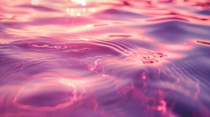 glistening water ripples with pink tones and bokeh highlights - obrazy, fototapety, plakaty