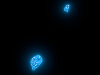 A sketching style of the map Sao Tome and Principe. An abstract image for a geographical design template. Image isolated on black background.