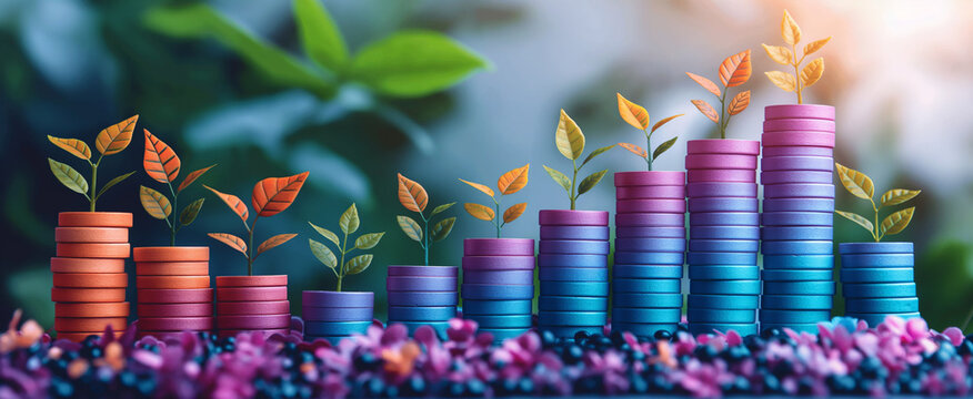 growing of accumulating wealth money investment overtime, building retirement or capital assets portfolio