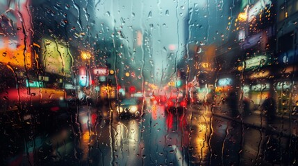 hectic city in the rain generative ai - obrazy, fototapety, plakaty