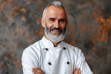 Man With a Beard Wearing a Chefs Coat