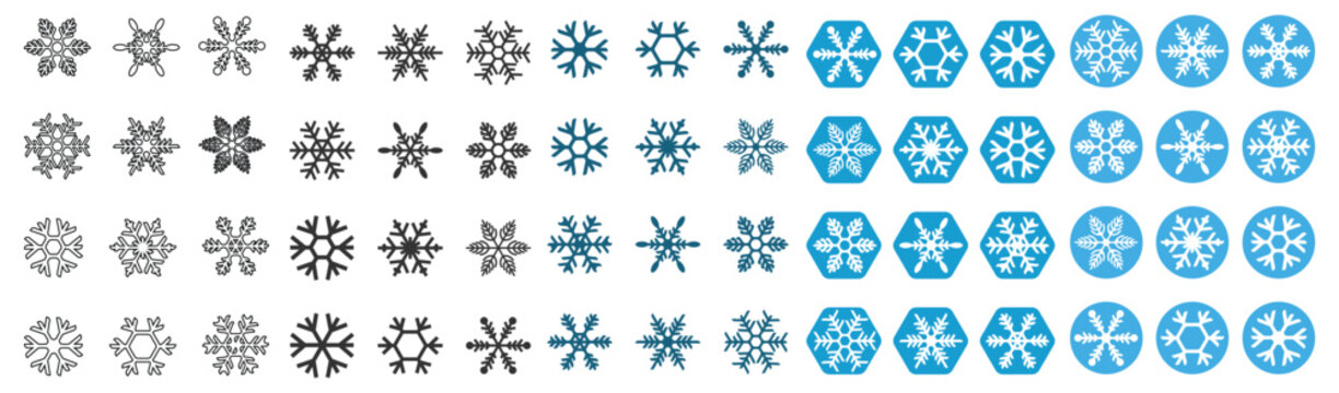 Snow flower design icon set, made with appropriate colors and various shapes. vector eps 10