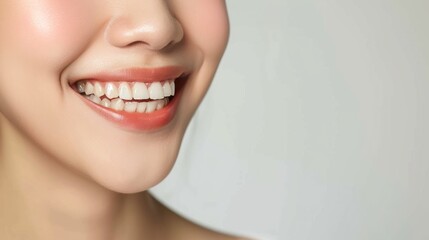 Fototapeta premium smile of beautiful woman with healthy white teeth. Close-up, High quality photos