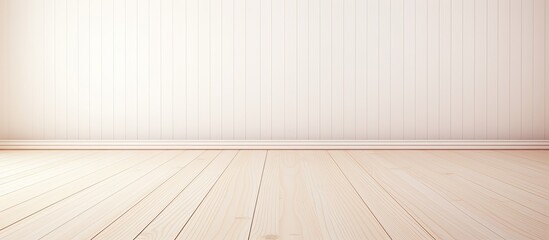 Brown wood plank flooring with beige wall in empty room