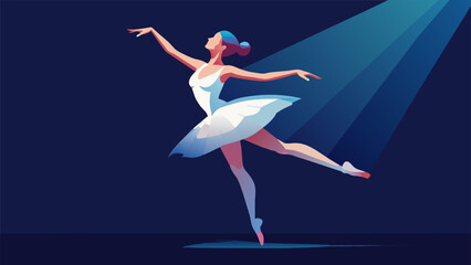 Fototapeta premium In a dimly lit studio a professional ballerina stretches and leaps her crisp white tutu constantly transforming with every rich bold stroke of