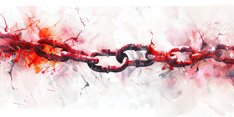Victim Mentality: The Broken Chain and Shattered Resolve - Visualize a broken chain with shattered resolve, illustrating victim mentality