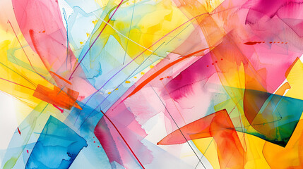 Fototapeta premium Vibrant Watercolor Texture: Multicolor Paint Splash Art
