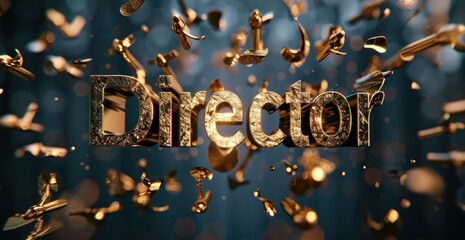 Stylish banner: creative business card with the text director on the background, each detail stands out with elegance and originality, attracting attention and emphasising professionalism.