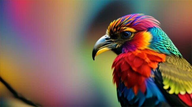 Colorful Bird. Beautiful Bird. Generated AI