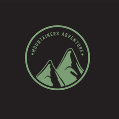 Mountain adventure badge logo vector graphic of illustration
