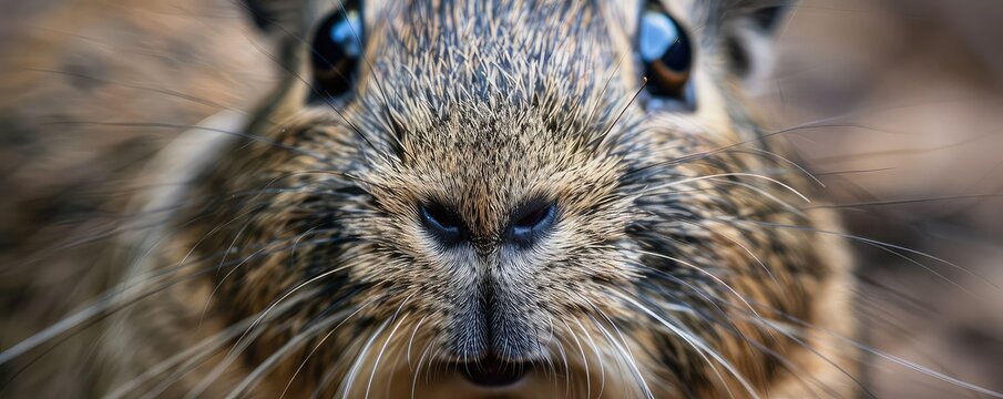 A close up of a guinea pig's face.