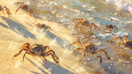 Crabs on beach side