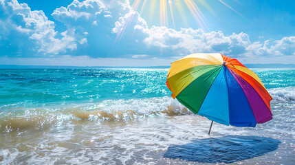 beach umbrella and sea