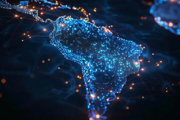 Digital map of south america network created with generative ai