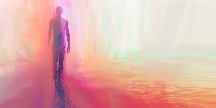 Apparition: The Glowing Figure and Unearthly Glow - Visualize a glowing figure with an unearthly glow, illustrating the appearance of an apparition. 