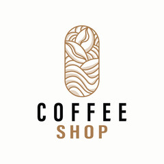 Simple caffeine drink coffee logo design cafe business vector coffee beans, bar, restaurant vintage model