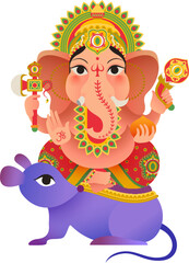 Ganesh riding on mouse