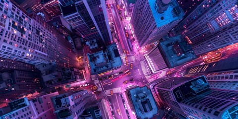 aerial view background. night city metropolis