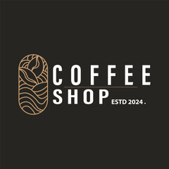 Simple caffeine drink coffee logo design cafe business vector coffee beans, bar, restaurant vintage model